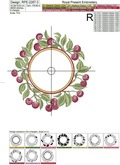 Cherry Wreath Machine Embroidery Design - 3 sizes