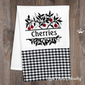 Cherry frame with the inscription Machine embroidery design - 6 sizes