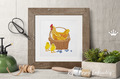 Hen in a basket with chickens Machine Embroidery Design - 3 sizes