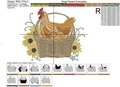 Hen in a basket with sunflowers Machine Embroidery Design - 3 sizes