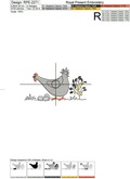 Chicken with Eggs Machine Embroidery Design - 2 sizes