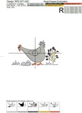 Chicken with Eggs Machine Embroidery Design - 2 sizes
