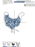 Chicken with egg Machine Embroidery Designs with Applique - 3 sizes