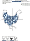Chicken with egg Machine Embroidery Designs with Applique - 3 sizes