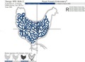 Chicken with egg Machine Embroidery Designs with Applique - 3 sizes