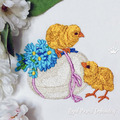 Chicks machine embroidery design