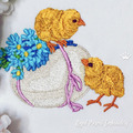 Chicks machine embroidery design