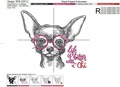 Chihuahua with glasses - 8 sizes