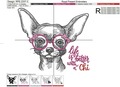 Chihuahua with glasses - 8 sizes