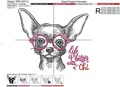 Chihuahua with glasses - 8 sizes