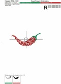 Chili Pepper machine embroidery design