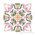 Chinese square ornament Machine Embroidery Design - 4 sizes
