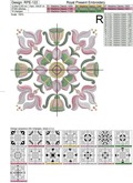 Chinese square ornament Machine Embroidery Design - 4 sizes