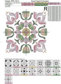 Chinese square ornament Machine Embroidery Design - 4 sizes
