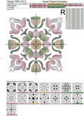 Chinese square ornament Machine Embroidery Design - 4 sizes