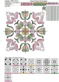Chinese square ornament Machine Embroidery Design - 4 sizes