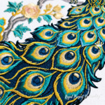 Large Peacock with Long Tail for Mega Hoops Machine Embroidery Design – 4 Sizes