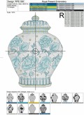 Chinese vase Cross-stitch machine embroidery design