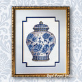 Chinese vase Cross-stitch machine embroidery design