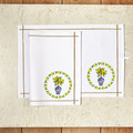 Chinese vase with a 3D lemon tree frame machine embroidery design
