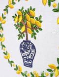 Chinese vase with a 3D lemon tree frame machine embroidery design