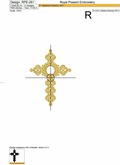 Christian Cross Machine Embroidery Design with Crystal