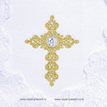 Christian Cross Machine Embroidery Design with Crystal