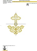 Christian Cross with Decor Machine embroidery design - 2 sizes