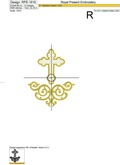 Christian Cross with Decor Machine embroidery design - 2 sizes