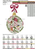 Christmas Ball embroidery design - 5 sizes