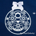 Christmas Ball with Angel and Heart Machine Embroidery Design
