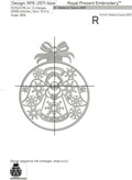 Christmas Ball with Angel and Heart Machine Embroidery Design