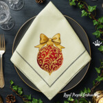 Jouet de Noël avec un motif baroque et un nœud - 3 tailles