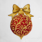 Christmas toy with a baroque pattern and a bow - 3 sizes