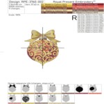 Christmas toy with a baroque pattern and a bow - 3 sizes