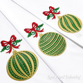 Christmas Balls with Holly and Bows Machine Embroidery Designs