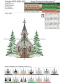 Christmas Snowy Church Scene - 4 sizes