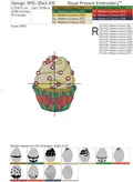 Christmas Cupcake with Bow - 5 sizes