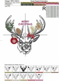 Christmas Deer Machine Embroidery Design - 3 sizes