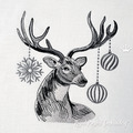 Christmas Deer with antlers - 2 sizes