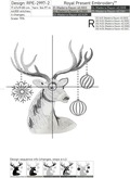 Christmas Deer with antlers - 2 sizes