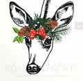 Christmas Fawn Machine Embroidery Design - 4 sizes