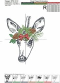 Christmas Fawn Machine Embroidery Design - 4 sizes