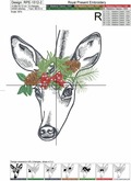 Christmas Fawn Machine Embroidery Design - 4 sizes