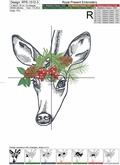 Christmas Fawn Machine Embroidery Design - 4 sizes