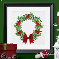 Christmas Festive Wreath Machine Embroidery Design - 7 sizes