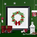 Christmas Festive Wreath Machine Embroidery Design - 7 sizes