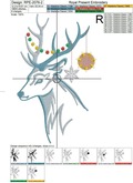 Christmas Forest Deer Head Machine Embroidery Design - 7 sizes