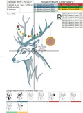 Christmas Forest Deer Head Machine Embroidery Design - 7 sizes