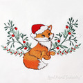 Christmas Fox Machine Embroidery Design - 2 sizes